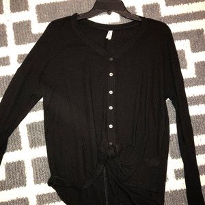 long sleeved black button up